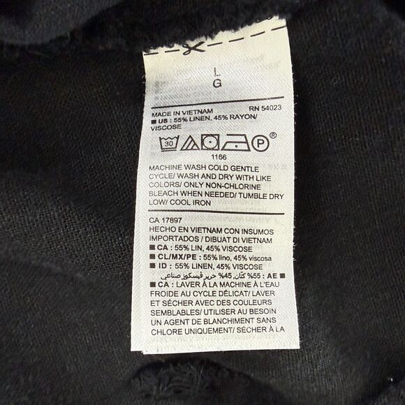 Old Navy Women's Linen Rayon Blend Pull On Crop Pants Black Size L Large - Picture 4 of 11